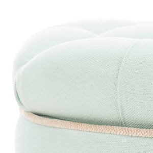 Safavieh Amelia Tufted Storage Ottoman Robins Egg Blue HUD8220L