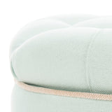 Safavieh Amelia Tufted Storage Ottoman Robins Egg Blue HUD8220L