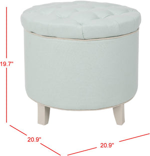 Safavieh Amelia Tufted Storage Ottoman Robins Egg Blue HUD8220L