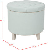 Safavieh Amelia Tufted Storage Ottoman Robins Egg Blue HUD8220L