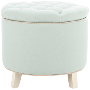 Safavieh Amelia Tufted Storage Ottoman Robins Egg Blue HUD8220L