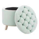 Safavieh Amelia Tufted Storage Ottoman Robins Egg Blue HUD8220L