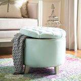 Safavieh Amelia Tufted Storage Ottoman Robins Egg Blue HUD8220L