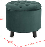 Safavieh Amelia Tufted Storage Ottoman Marine HUD8220M