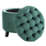 Safavieh Amelia Tufted Storage Ottoman Marine HUD8220M