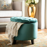 Safavieh Amelia Tufted Storage Ottoman Marine HUD8220M