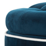 Safavieh Amelia Tufted Storage Ottoman Navy HUD8220N