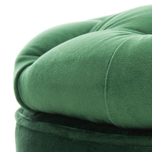 Safavieh Amelia Tufted Storage Ottoman - Chic Accent Piece With Lift-Top Storage For Stylish Living Spaces Emerald HUD8220P