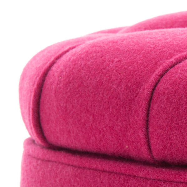Safavieh Amelia Tufted Storage Ottoman - Chic Accent Piece With Lift-Top Storage For Stylish Living Spaces Berry HUD8220U
