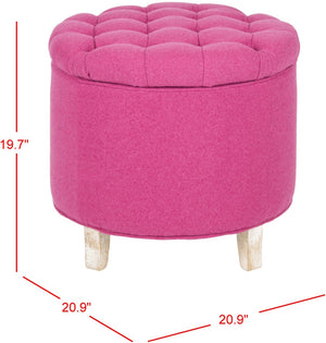 Safavieh Amelia Tufted Storage Ottoman - Chic Accent Piece With Lift-Top Storage For Stylish Living Spaces Berry HUD8220U