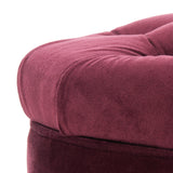 Safavieh Amelia Tufted Storage Ottoman Bordeaux HUD8220X