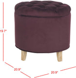 Safavieh Amelia Tufted Storage Ottoman Bordeaux HUD8220X