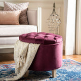 Safavieh Amelia Tufted Storage Ottoman Bordeaux HUD8220X