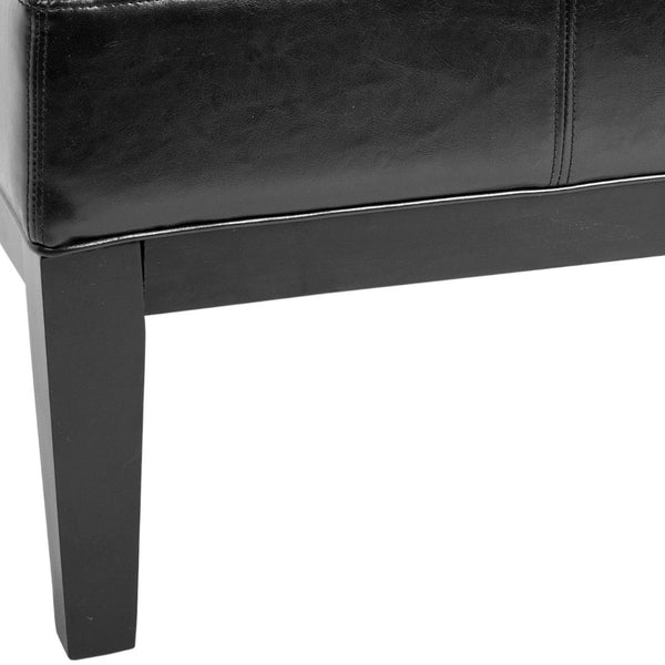 Safavieh Jackson Cocktail Ottoman - Stylish Black Leather Centerpiece For Living Room, Versatile & Durable HUD8223B