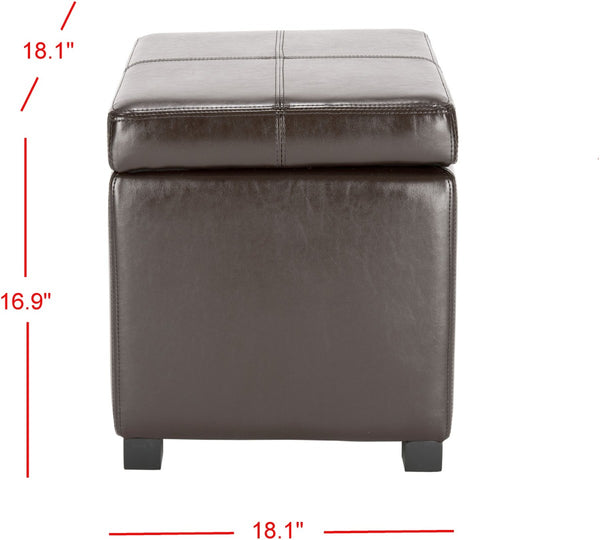 Safavieh Madison Square Ottoman - Versatile Storage & Extra Seating With Timeless Design For Any Living Space Brown HUD8228A