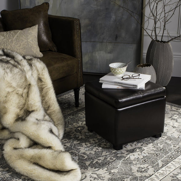 Safavieh Madison Square Ottoman - Versatile Storage & Extra Seating With Timeless Design For Any Living Space Brown HUD8228A