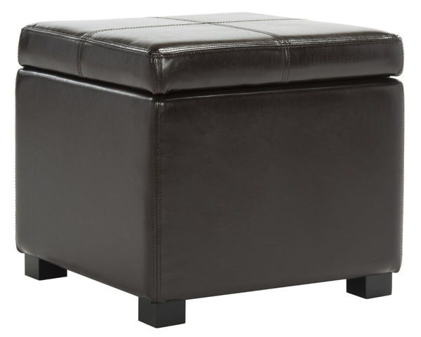 Safavieh Madison Square Ottoman - Versatile Storage & Extra Seating With Timeless Design For Any Living Space Brown HUD8228A