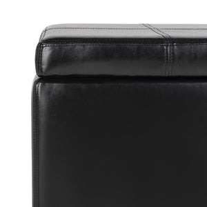 Safavieh Madison Square Ottoman - Versatile Storage & Extra Seating With Timeless Design For Any Living Space Black HUD8228B