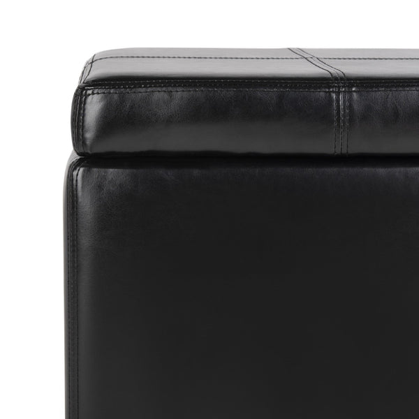 Safavieh Madison Square Ottoman - Versatile Storage & Extra Seating With Timeless Design For Any Living Space Black HUD8228B