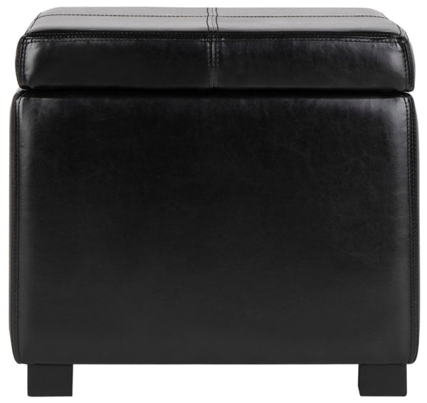 Safavieh Madison Square Ottoman - Versatile Storage & Extra Seating With Timeless Design For Any Living Space Black HUD8228B