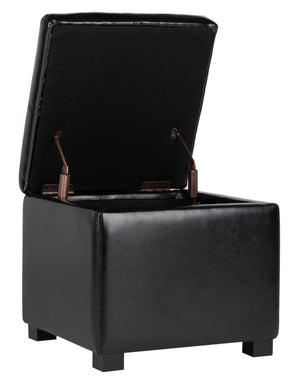 Safavieh Madison Square Ottoman - Versatile Storage & Extra Seating With Timeless Design For Any Living Space Black HUD8228B
