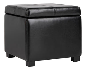 Safavieh Madison Square Ottoman - Versatile Storage & Extra Seating With Timeless Design For Any Living Space Black HUD8228B