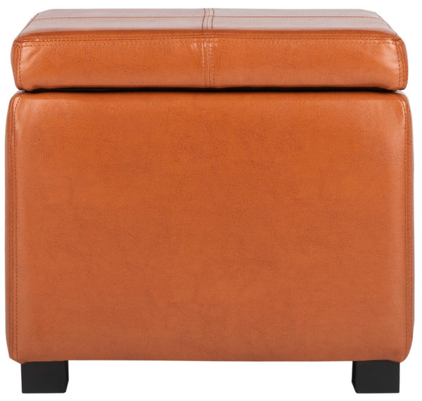 Safavieh Madison Square Ottoman - Versatile Storage & Extra Seating With Timeless Design For Any Living Space Saddle HUD8228C