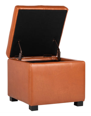 Safavieh Madison Square Ottoman - Versatile Storage & Extra Seating With Timeless Design For Any Living Space Saddle HUD8228C
