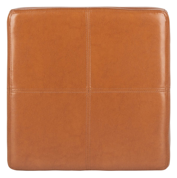Safavieh Madison Square Ottoman - Versatile Storage & Extra Seating With Timeless Design For Any Living Space Saddle HUD8228C