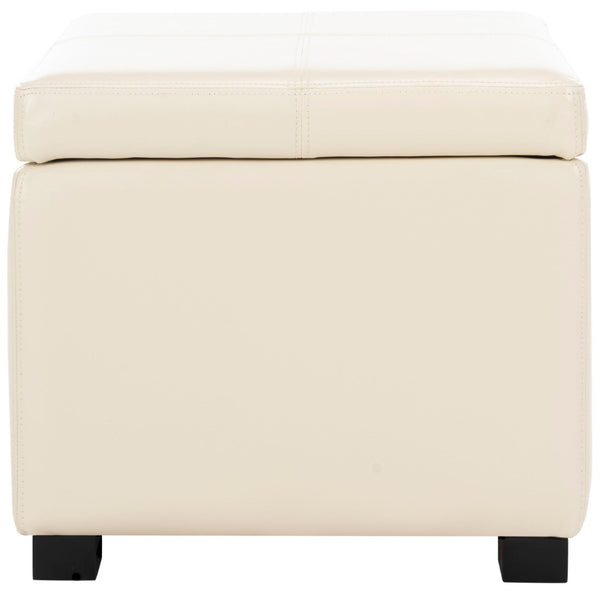 Safavieh Madison Square Ottoman - Versatile Storage & Extra Seating With Timeless Design For Any Living Space Flat Cream HUD8228K