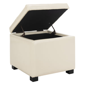 Safavieh Madison Square Ottoman - Versatile Storage & Extra Seating With Timeless Design For Any Living Space Flat Cream HUD8228K