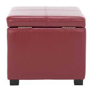 Safavieh Madison Square Ottoman - Versatile Storage & Extra Seating With Timeless Design For Any Living Space Red HUD8228R