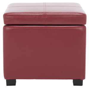 Safavieh Madison Square Ottoman - Versatile Storage & Extra Seating With Timeless Design For Any Living Space Red HUD8228R