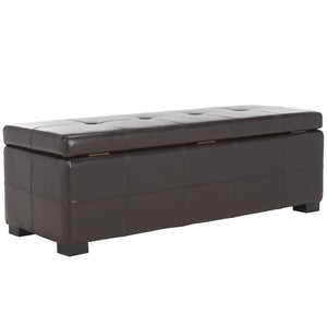 Safavieh Maiden Tufted Storage Bench - Stylish Seating & Practical Organization For Any Room Décor Brown HUD8229A