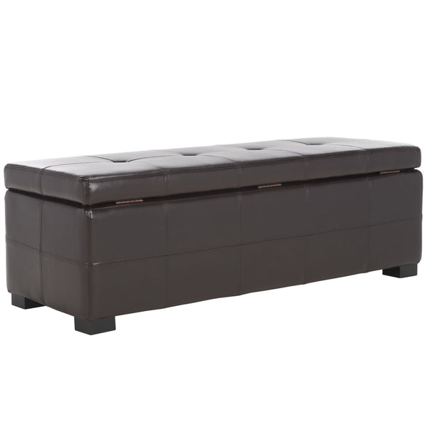 Safavieh Maiden Tufted Storage Bench - Stylish Seating & Practical Organization For Any Room Décor Brown HUD8229A