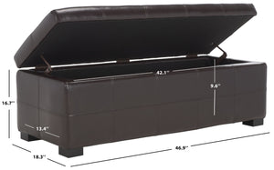 Safavieh Maiden Tufted Storage Bench - Stylish Seating & Practical Organization For Any Room Décor Brown HUD8229A