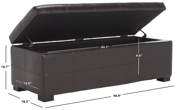 Safavieh Maiden Tufted Storage Bench - Stylish Seating & Practical Organization For Any Room Décor Brown HUD8229A