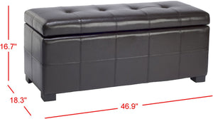 Safavieh Maiden Tufted Storage Bench - Stylish Seating & Practical Organization For Any Room Décor Brown HUD8229A