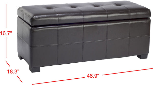 Safavieh Maiden Tufted Storage Bench - Stylish Seating & Practical Organization For Any Room Décor Brown HUD8229A
