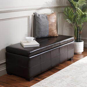 Safavieh Maiden Tufted Storage Bench - Stylish Seating & Practical Organization For Any Room Décor Brown HUD8229A