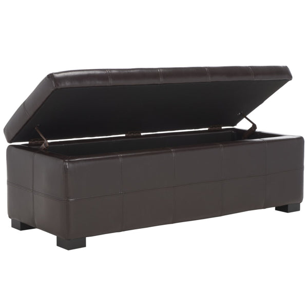 Safavieh Maiden Tufted Storage Bench - Stylish Seating & Practical Organization For Any Room Décor Brown HUD8229A