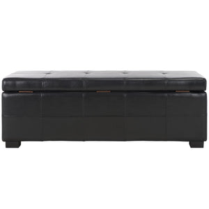 Safavieh Maiden Tufted Storage Bench - Stylish Seating & Practical Organization For Any Room Décor Black HUD8229B