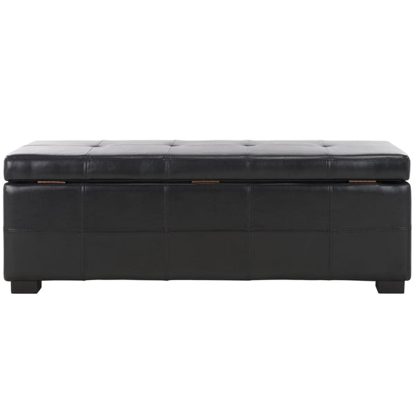 Safavieh Maiden Tufted Storage Bench - Stylish Seating & Practical Organization For Any Room Décor Black HUD8229B