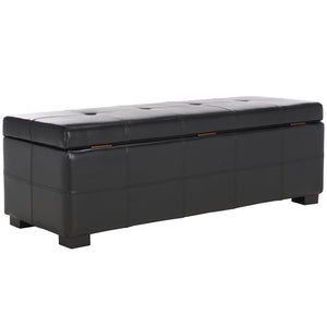 Safavieh Maiden Tufted Storage Bench - Stylish Seating & Practical Organization For Any Room Décor Black HUD8229B