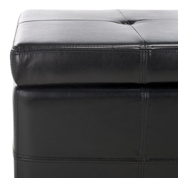 Safavieh Maiden Tufted Storage Bench - Stylish Seating & Practical Organization For Any Room Décor Black HUD8229B