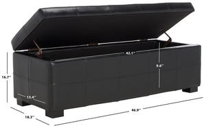 Safavieh Maiden Tufted Storage Bench - Stylish Seating & Practical Organization For Any Room Décor Black HUD8229B