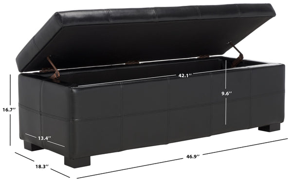 Safavieh Maiden Tufted Storage Bench - Stylish Seating & Practical Organization For Any Room Décor Black HUD8229B