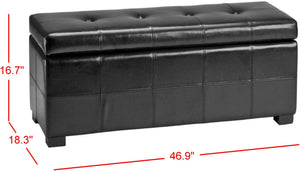 Safavieh Maiden Tufted Storage Bench - Stylish Seating & Practical Organization For Any Room Décor Black HUD8229B