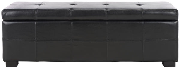 Safavieh Maiden Tufted Storage Bench - Stylish Seating & Practical Organization For Any Room Décor Black HUD8229B