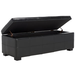 Safavieh Maiden Tufted Storage Bench - Stylish Seating & Practical Organization For Any Room Décor Black HUD8229B